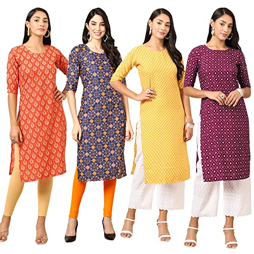 Image of Pinkmint Women's Crepe Digital Print Straight Kurta (RM-348-370-360-366)