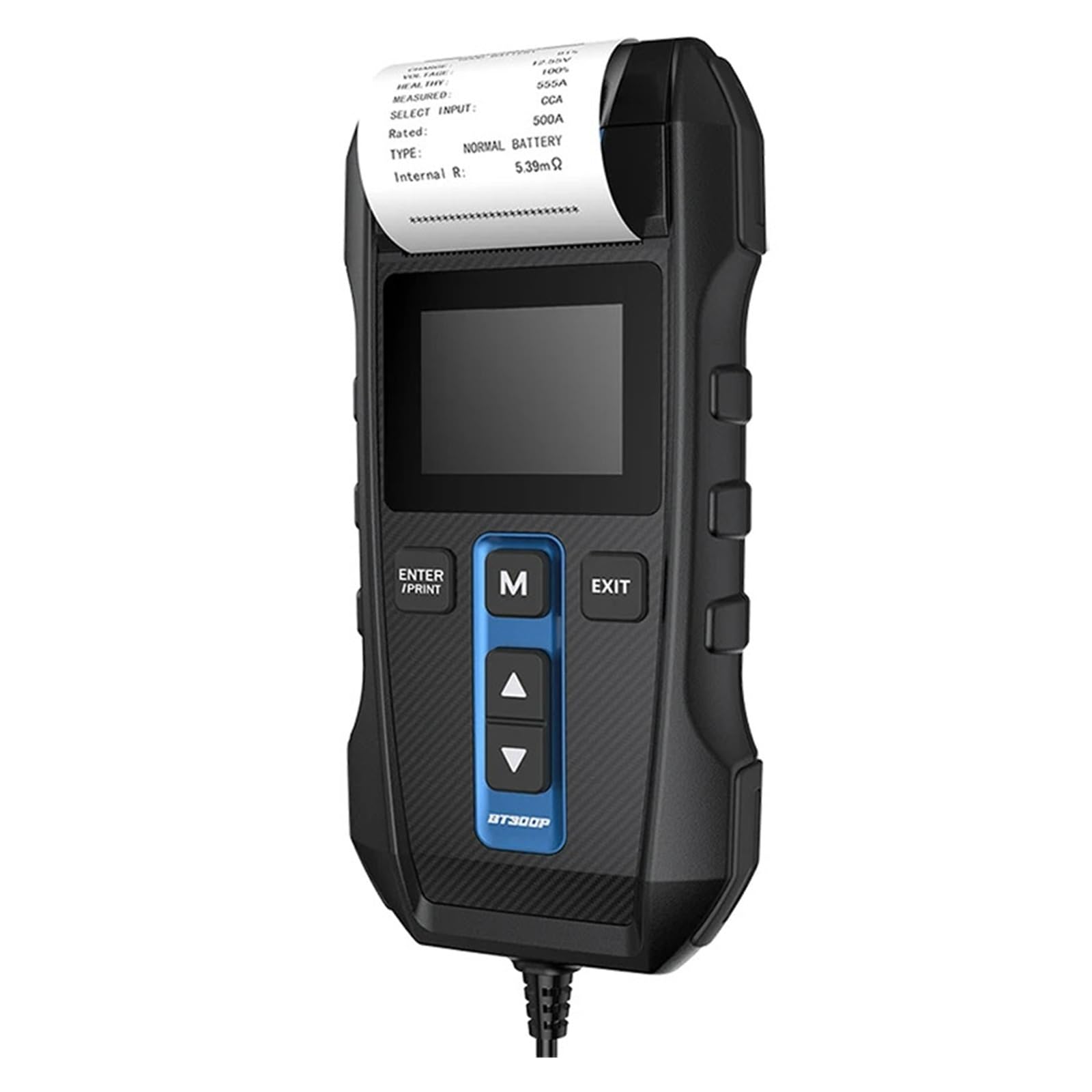 Comprobador de baterías Plomo-ácido for vehículos BT300P 12 V con protección contra polaridad inversa y Impresora integrada