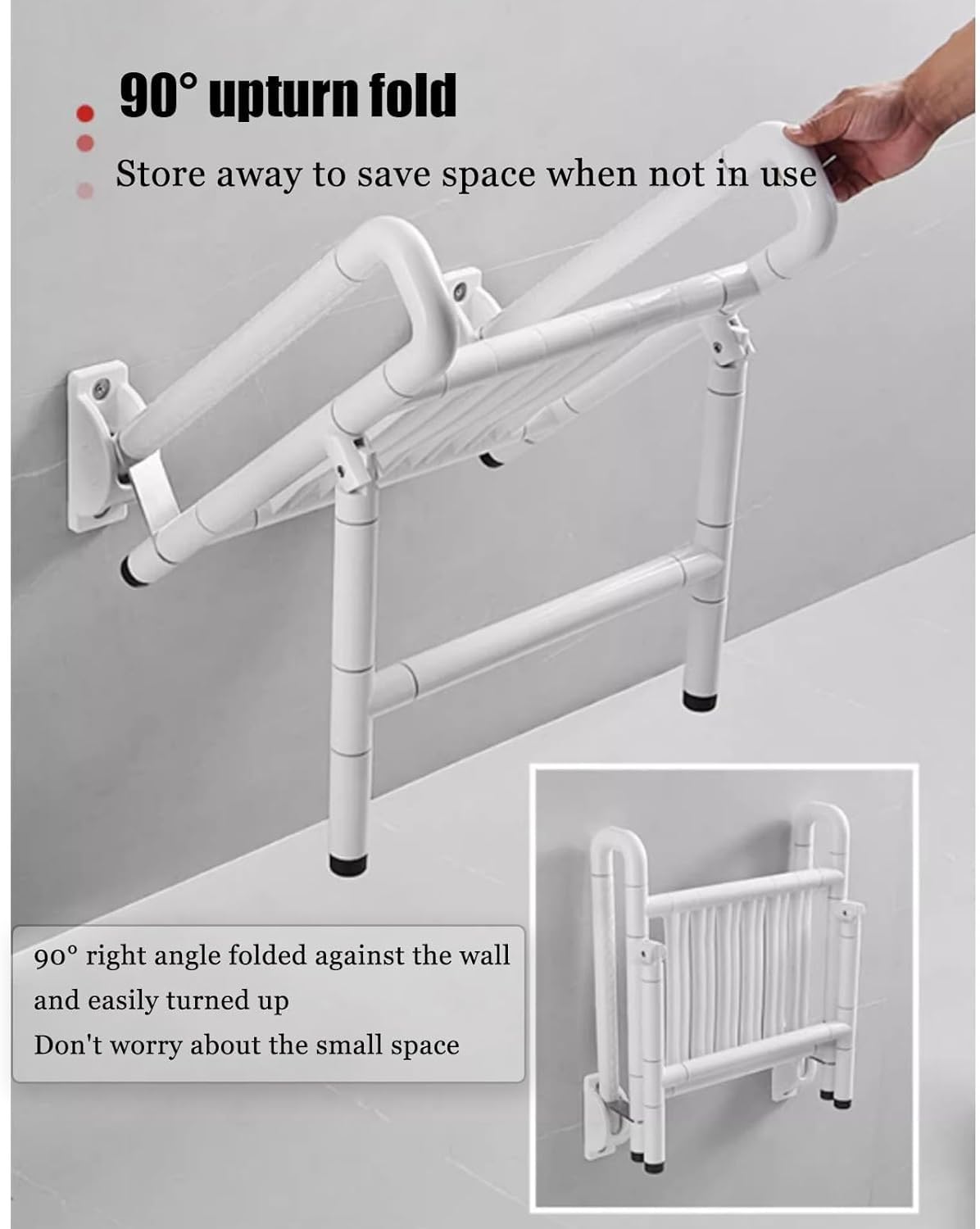 Asiento Ducha Plegable Pared Montada Silla De Ducha Plegable con Pies De Apoyo Taburete Baño Antideslizante Banqueta Ducha para Personas Mayores Discapacitadas Y Mujeres Embarazadas
