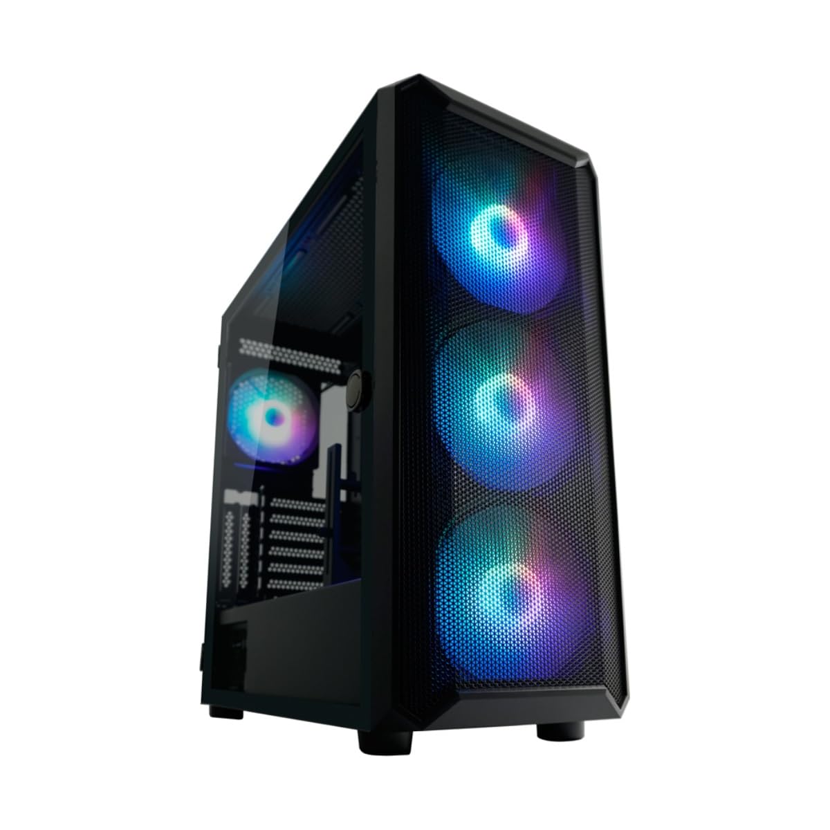 LC-Power Obsession_X 804B Gaming-Gehäuse ATX-Midi-Tower | Mesh-Frontpanel | 4X ARGB-Lüfter | Hartglas-Seitenteil | USB-C | 12 Lüfterplätze | 4 HDD/SSD Slots