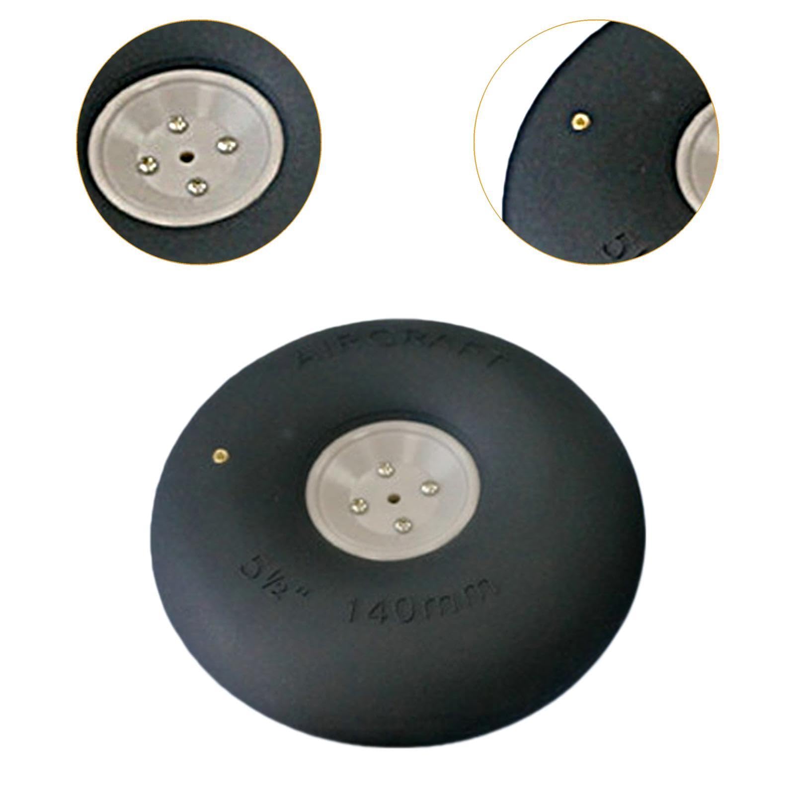 Roues Gonflables En Caoutchouc pour Avions RC, Pneus de Rechange pour Modèles Réduits D'avions à Aile Fixe, Moyeu Stable, Installation Facile, 5.5 Pouces