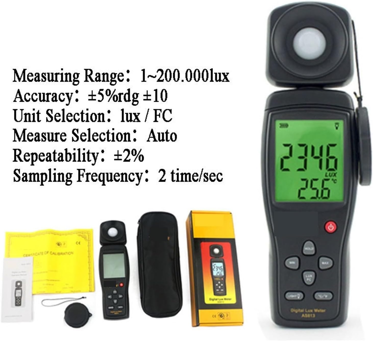Photographic Light Meters Digital Luxmeter Light Meter High Peormance Luminometer Photometer 100,000 Lux Spectrometer for Plants Aquarium Light Tester