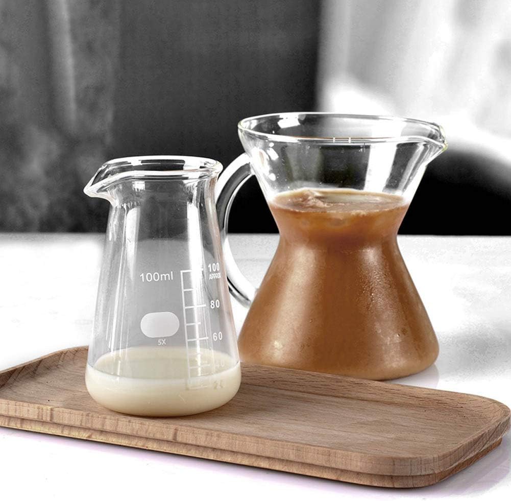 Small Measuring Jug, 100ml Glass Measuring Cup Coffee Milk Jug Frothing Cup with Scale for Coffee Espresso Milk - Image 3