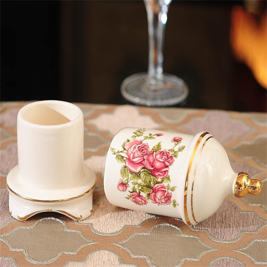 Ceramic Toothpick Holder Portable Bathroom Cotton Swab Storage Organizer Desktop Kitchen (Color : B, Size : As the picture shows)