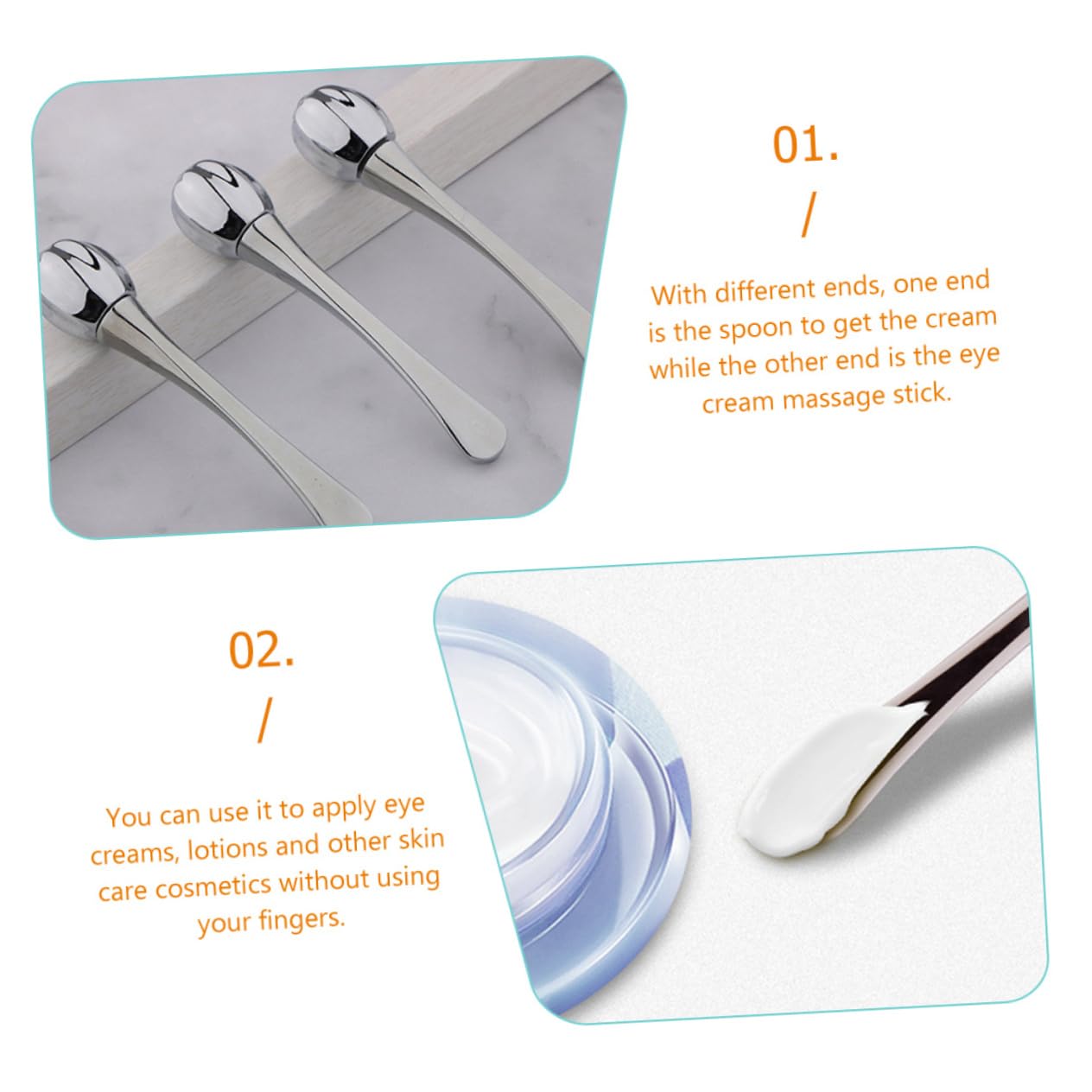 minkissy 3pcs Eye Cream Massage Stick Portable Eye Roller for Puffiness Relief Dark Circles Reduction and Wrinkle Tightening Skincare Tool for Daily Use