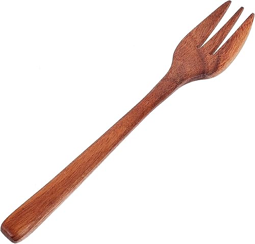 Miniatura 8 de SHOWERORO Tenedor de madera Utensilios de cocina de madera Cucharas de postre Mini pinzas de madera para servir ensalada Tenedor y cuchara de pasta