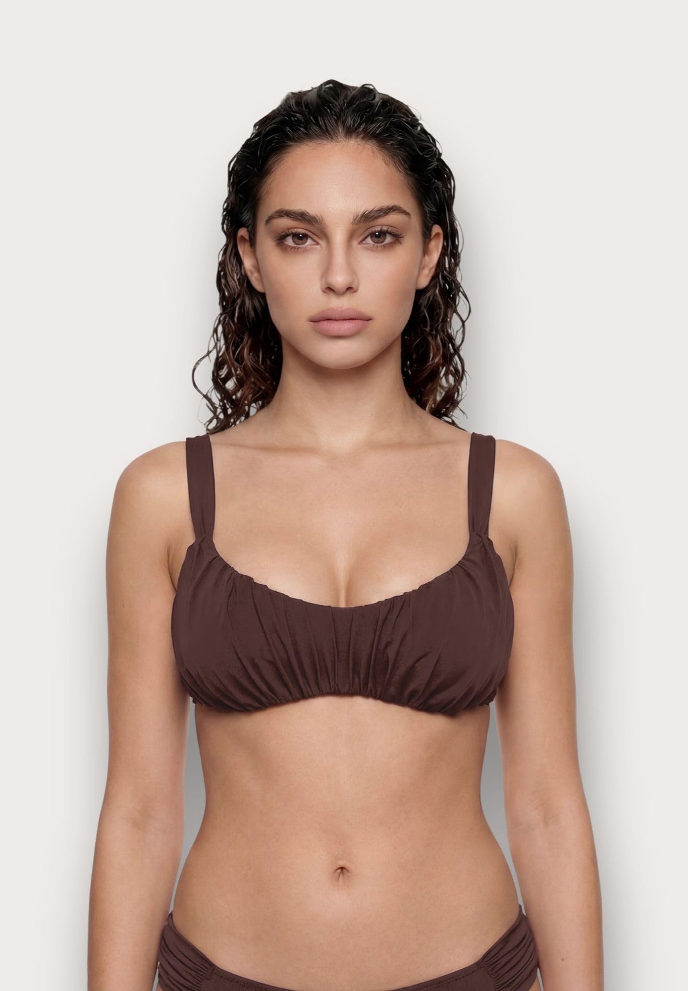YAMAMAY - Bikini Parte Alta, Modello Bralette Senza Ferretto, Imbottitura Removibile, Donna, Iconic, Denim, monocromo