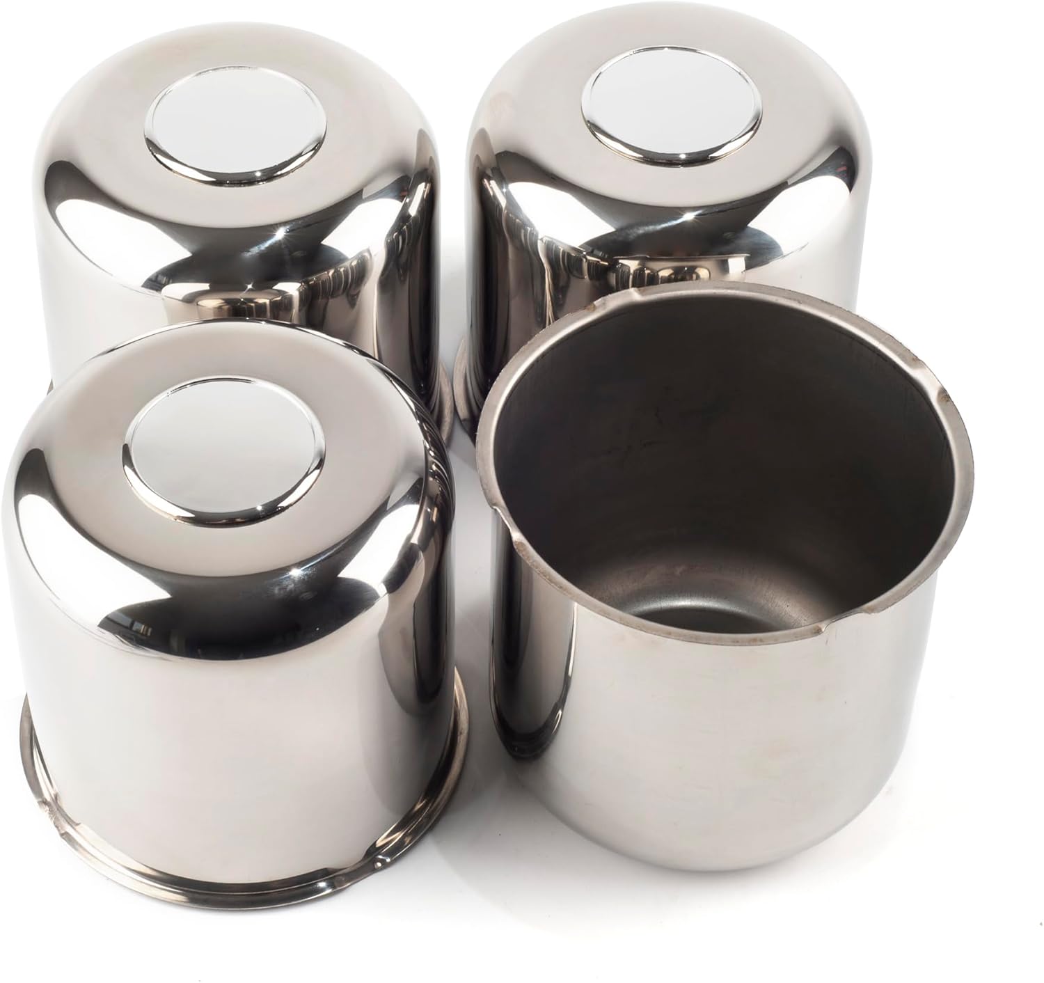 3.27inch Stainless Steels Trailer Wheel Center Caps 83mm Fit 3.27" Center Bore Truck Trailer RV SUV Black Push Through Wheel Cover, 4Pcs