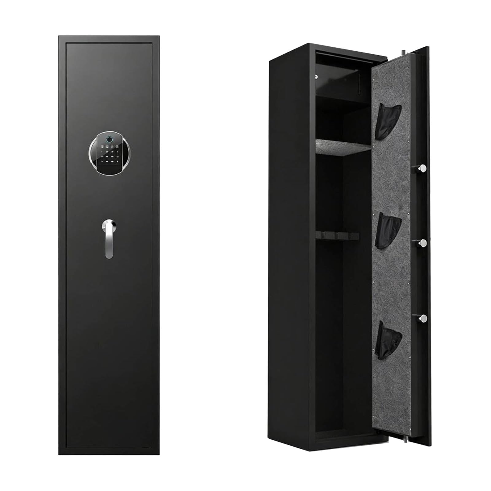 Cassaforte per 8 Fucili Cassaforte per Fucili con di Allarme Blocco per Impronte Digitali Scatola per Munizioni per armi Lunghe per uso Domestico(Fingerprint recognition)