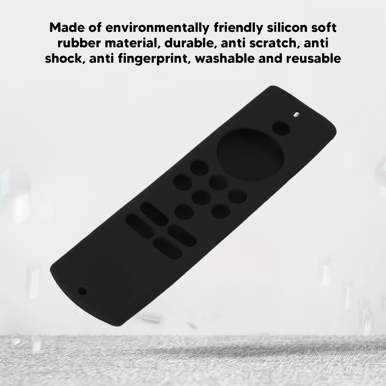 Funda de silicona para mando a distancia con correa, antideslizante, antigolpes, para Fire TV Stick Lite (Negro)