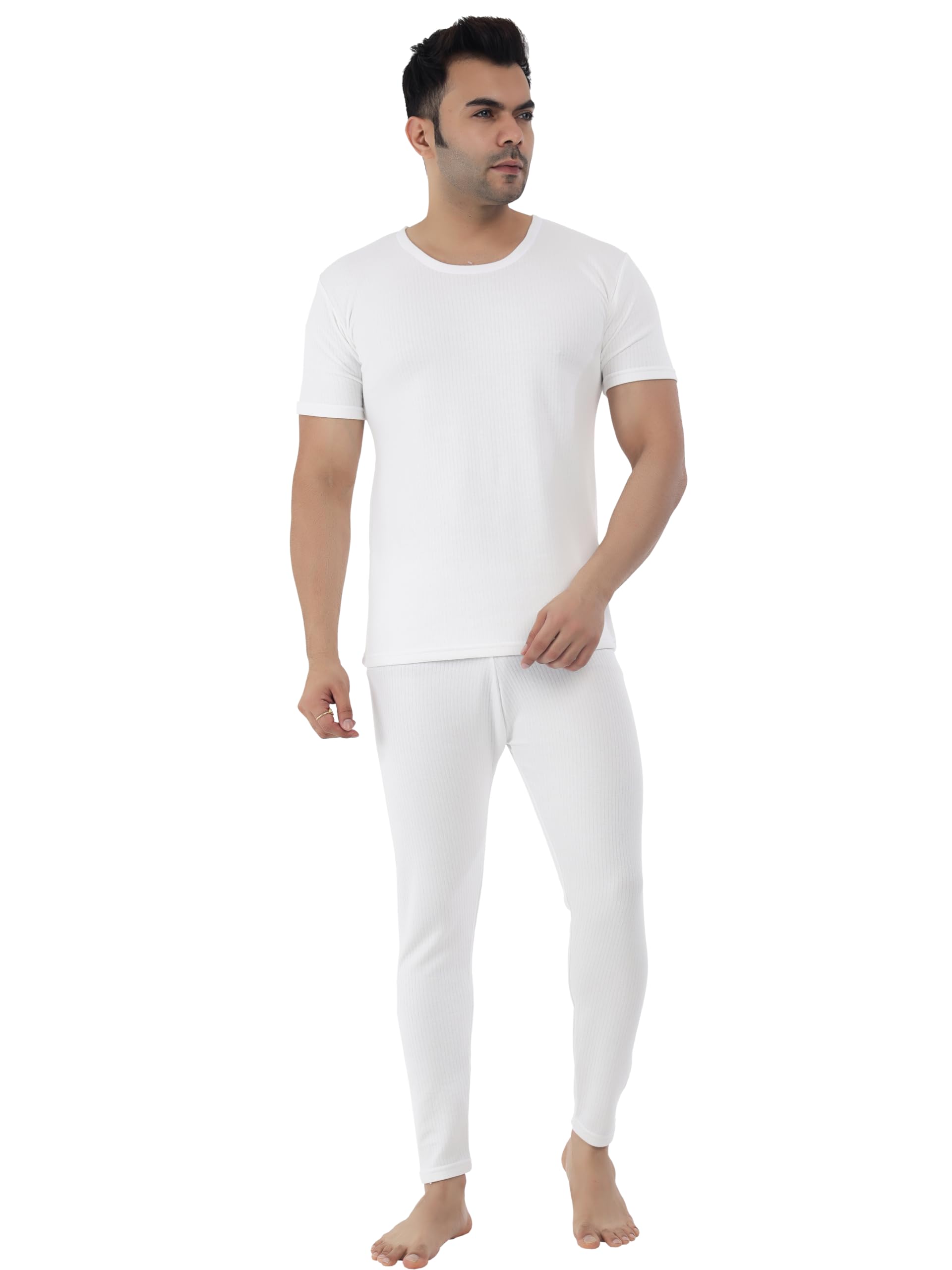 Men Polycotton Thermal Half Slevee Round Neck Top-Pyjama Set| (Pack of 1)-image-12
