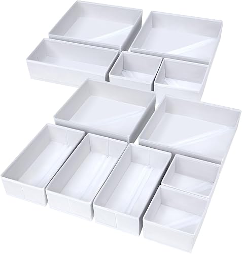 Miniatura 1 de DIMJ Organizador de cajones de ropa, paquete de 12 organizadores de tela y almacenamiento, organizador plegable de ropa de bebé y contenedor de