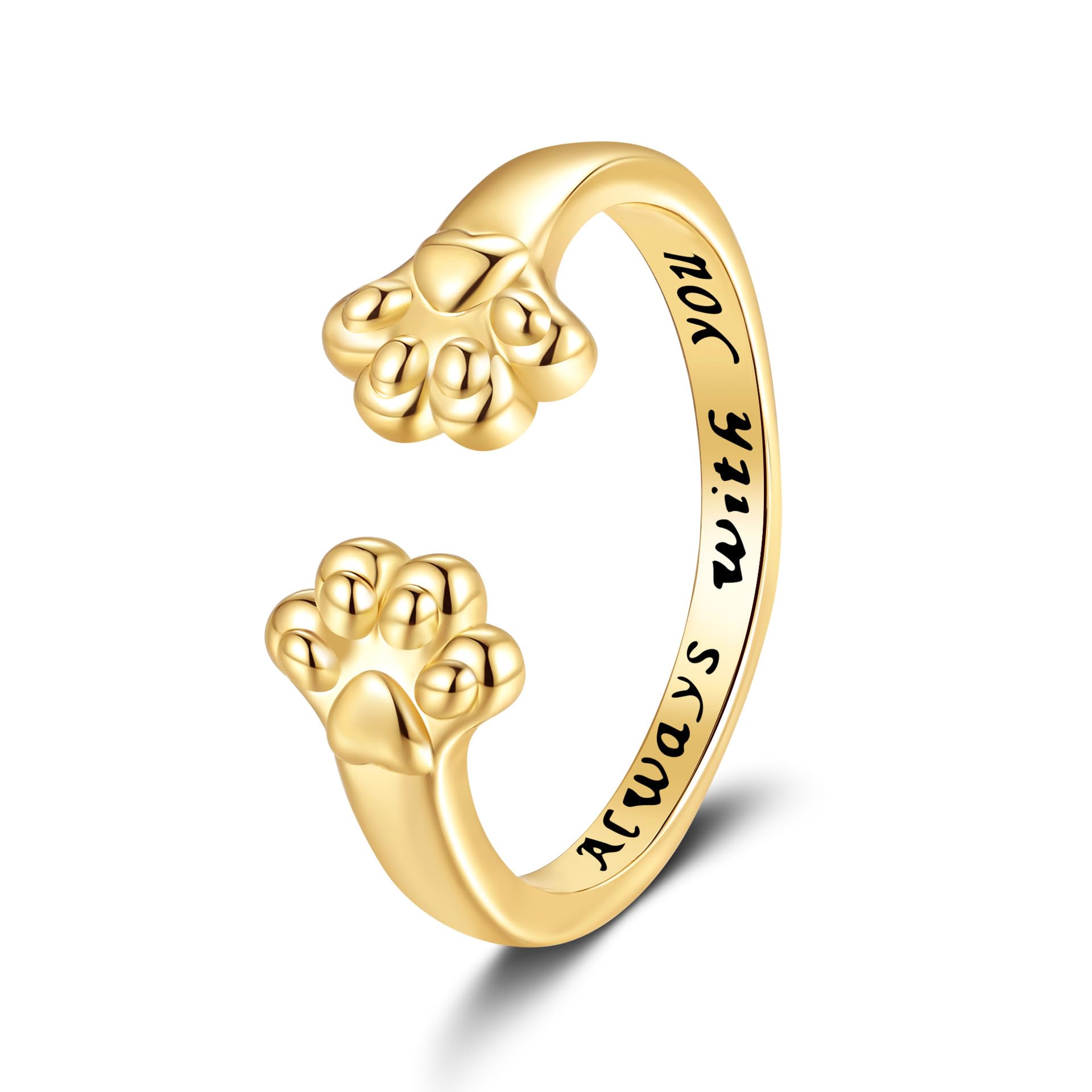 Deyanse Umarmungsring für Damen, Silber Herz/Hund/Engel/Paw/Mama-Baby Umarmungsring, Daumenring Damen mit Gravur, Offener Freundschaftsring mit Zirkonia, Hug Ring Umarmung, Geschenk mit Grußkarte
