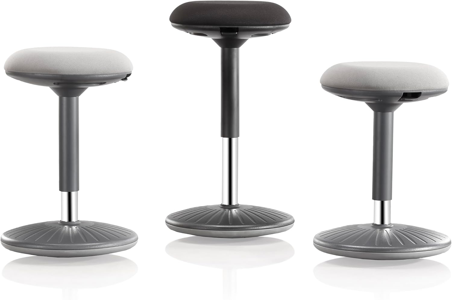 Standing Desk Balance Wobble Stools, Height Adjustable 22-32 Inch for Office and Classroom, Anti-Fatigue Standing Chairs, Ergonomic Stools with Anti-Slip Round Bottom, Black