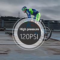 Vista 5 de Compresor de aire portátil inflador de neumáticos, compresor de aire CC 5 V, bomba de neumáticos con luz LED, bomba de aire digital para neumáticos