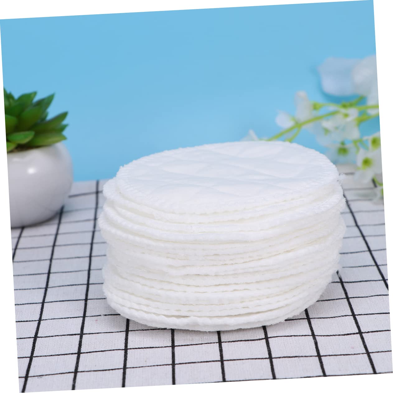 Abaodam 60piezas Almohadillas De Lactancia De Algodón Absorbentes y Lavables Discos Impermeables para Lactancia Protección Fugas para Mujeres Almohadillas Reutilizables para Amamantar