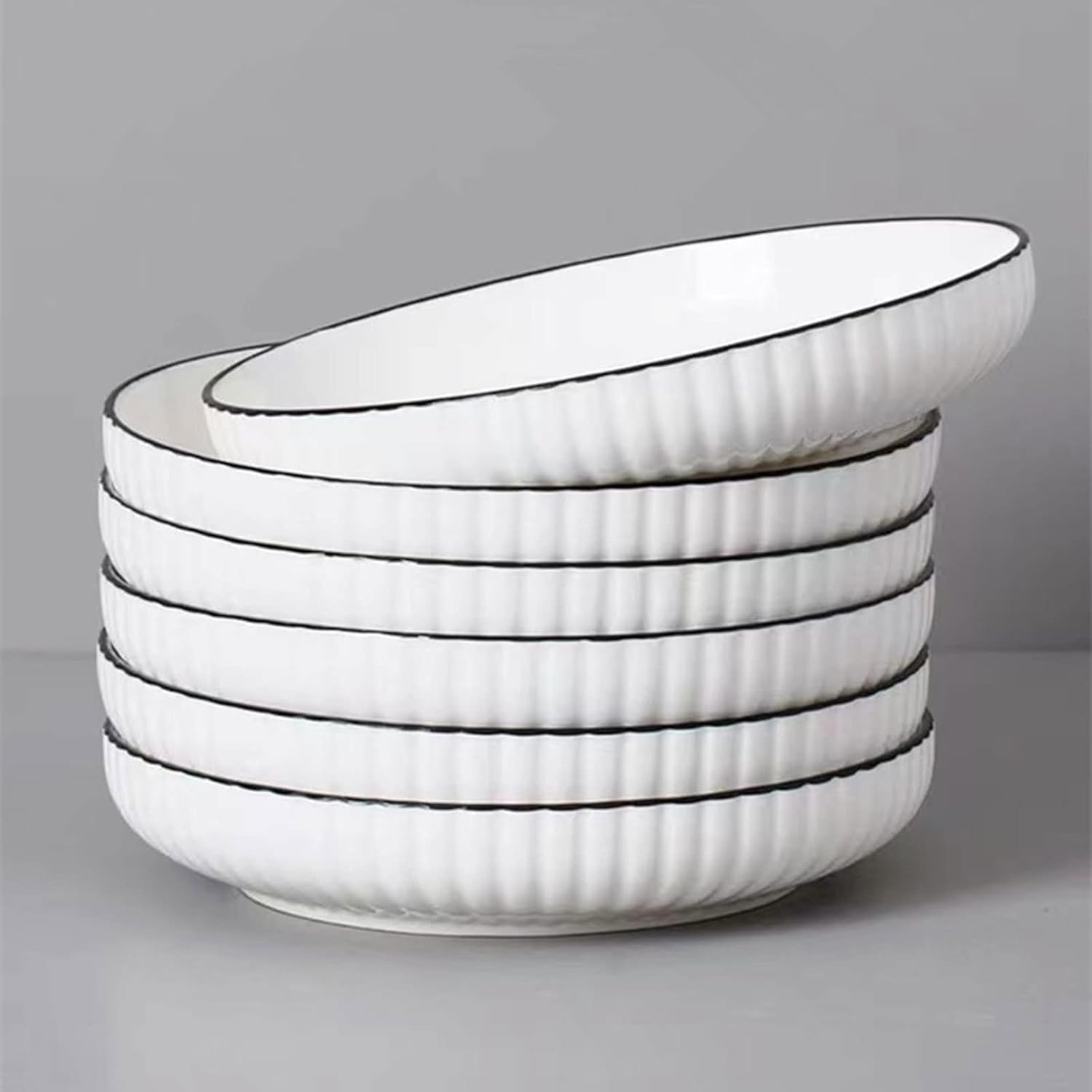 Platos de cerámica, Platos Llanos, Plato de Comedor Plato de Cena de cerámica Plato Redondo de Color sólido Bandeja de Servicio con Relieve Antideslizante Vajilla de Cocina de Alta Temperatura
