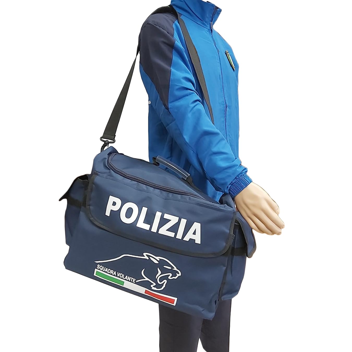 Borsone Polizia Squadra Volante – Borsone da Viaggio & Sport con Tracolla Regolabile con Tasche Esterne