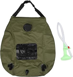 Jopwkuin Saco de chuveiro solar, portátil para uso ao ar livre, aquecedor solar com alça e cabeça de chuveiro com termômetro de PVC para ambientes externos