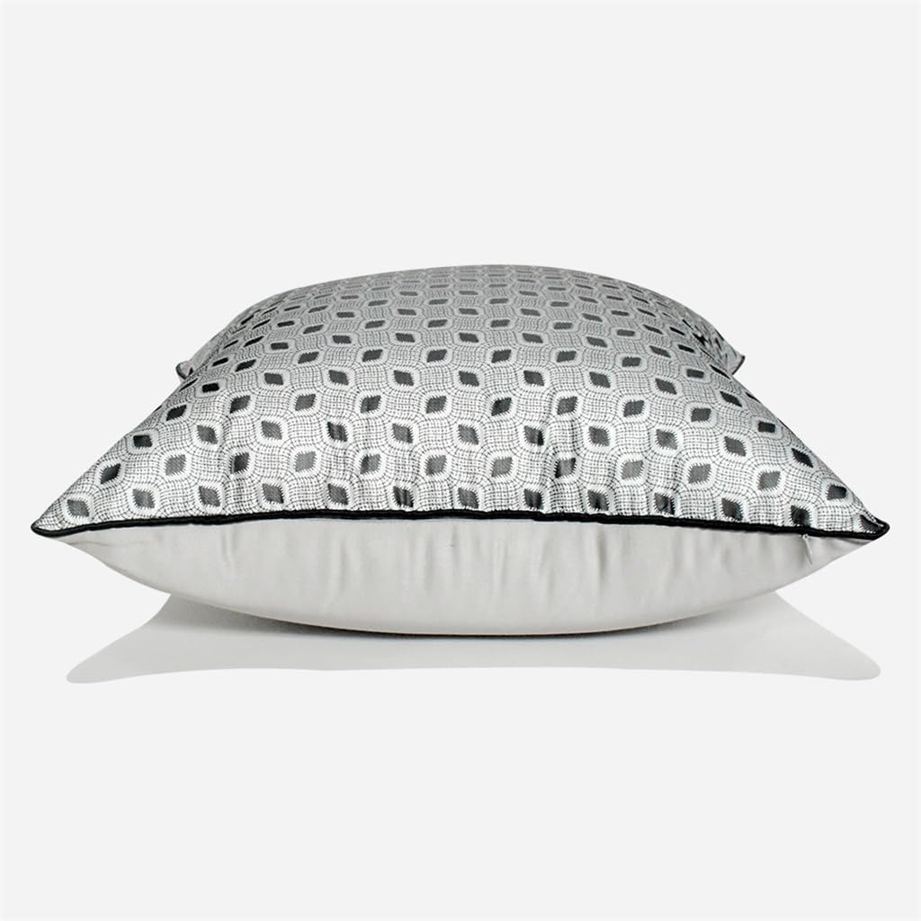 HBJWOV Chinese Silver Gray ometric Abstract Sofa Pillow Cover Hotel Villa Soft Cushion