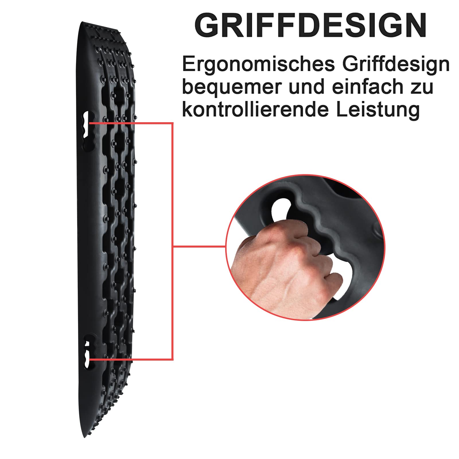YRHome 2 piastre di sabbia, supporto di avviamento per camper, tavola di recupero, trazione, fascia di trazione, colore nero, fango, sabbia, neve, scala per pneumatici