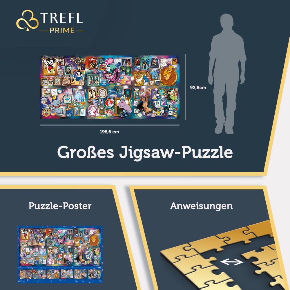 Trefl Prime - Puzzle UFT: Disney, The Greatest Disney Collection - 9000 Teile, Großes Puzzle, Dickste Pappe, Bio, EKO, Collage mit Märchenfiguren, Unterhaltung für Erwachsene und Kinder ab 12 Jahren
