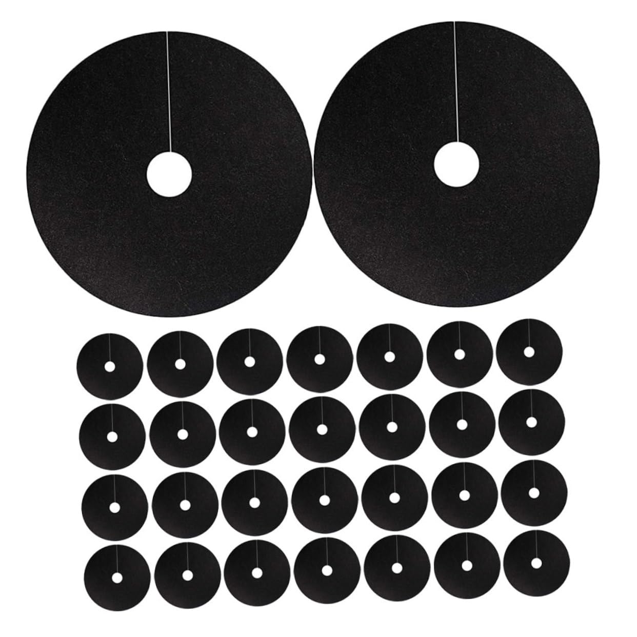 Holibanna Control Fabric 30pcs Plant Mulch Ring for Garden Non-Woven Tree Mulch Pad Plant Protector for Cabbage Plant Collar