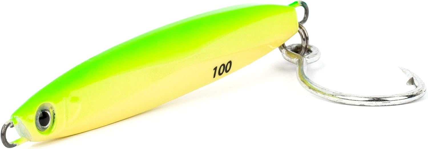 Palomar Fishing Surface Cast Jigs Crankbait 100 Grams/3.5 oz - Next-Gen Casting Fast Jerkbait Ocean Lure | Owner Ring | MUSTAD Carbon Steel Treble Hook | Graphene Paint | Multiple Color Options