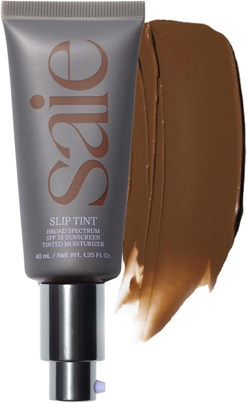 Slip Tint Tinted Moisturizer with SPF 35 - Light Coverage, Glowy Skin Tint & Mineral Sunscreen for Face with Hydrating Hyaluronic Acid - Summer Makeup Essential - Shade Ten (1.35 oz)