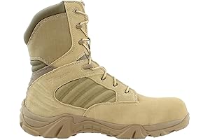 BATES GX-8 COMPOSITE TOE BLACK LEATHER SIDE ZIP 6" WORK BOOT, BLACK