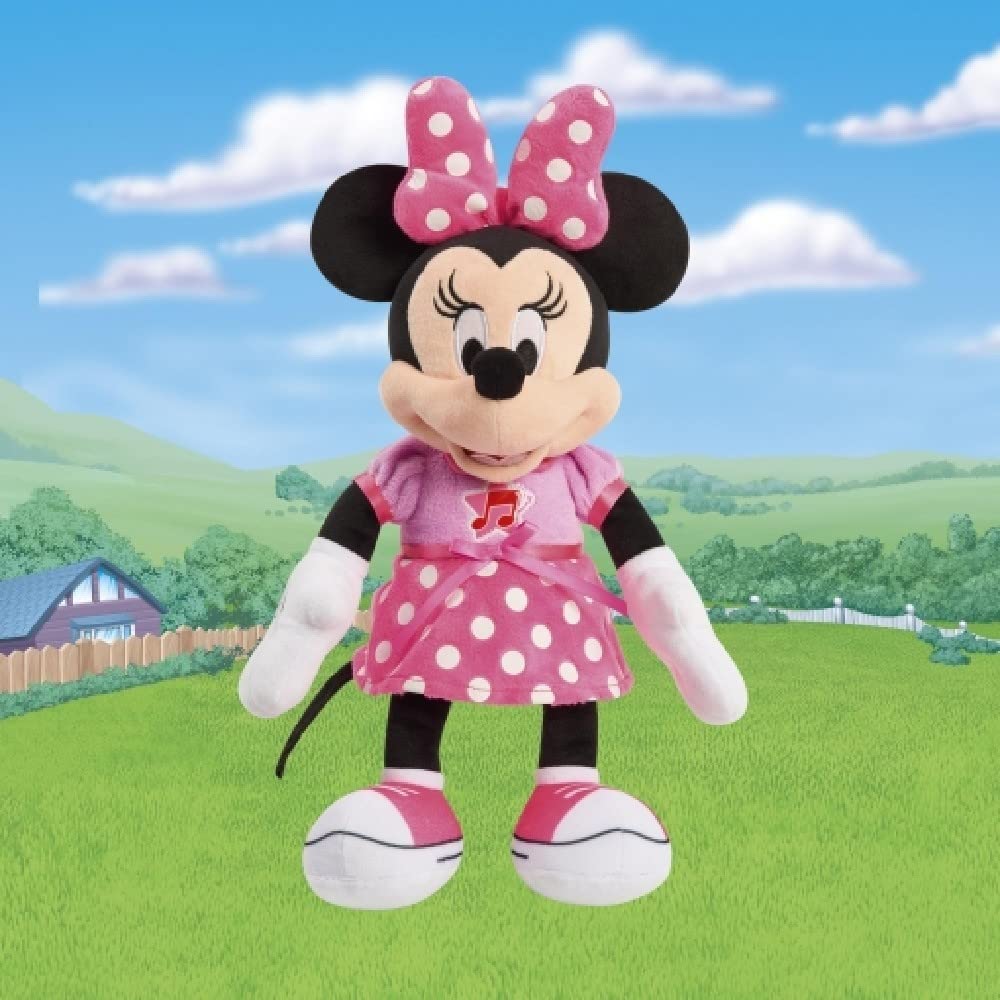 Famosa Softies. - Peluche de Minnie Mouse Musical, para abrazar, Dormir y Jugar, con música y Luces, Desde 12 Meses, (MCN21000), Multicolor