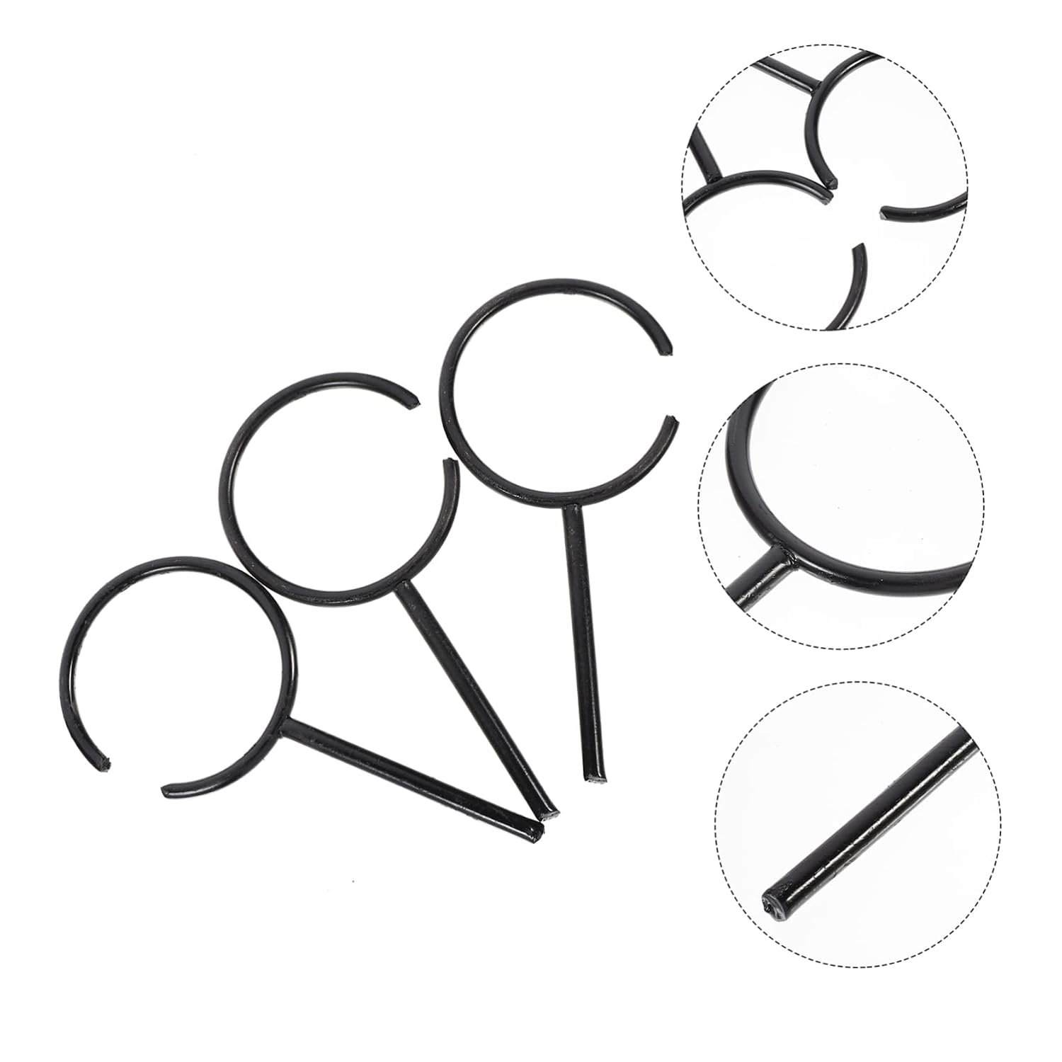 OUNONA 3pcs Lab Support Retort Rings Sturdy Iron Holders Lab Equipment Experiment Equipment Stand