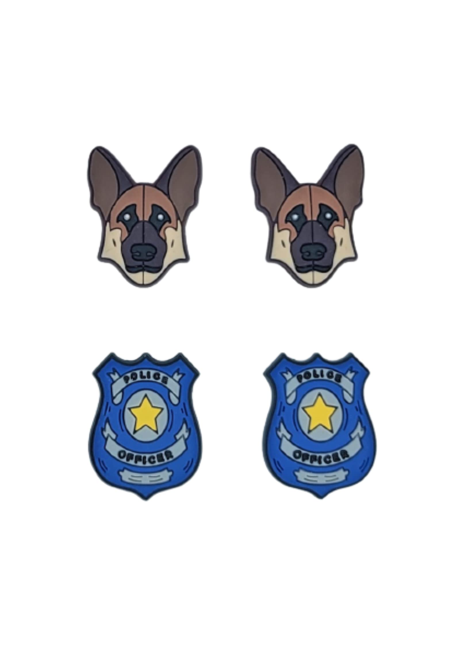 German Shepherd K9 Dog Shoe Charm compatible with Crocs Clogs Set of 4 Badge