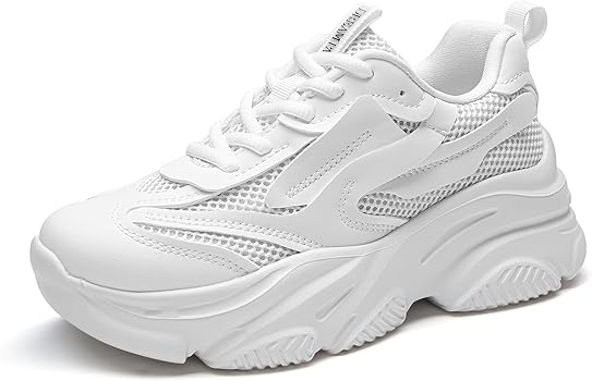 Zapatillas Mujer Casuales Zapatos Deportivos Tranpirables con Plataforma de 6.35cm con Suela Ligera de EVA0