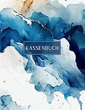 Kassenbuch blau marmoriert | DIN A4 | 120 Seiten, 60 Blatt | einfaches Einnahmen-Ausgaben Buch: ideal für Kleinunternehmer, Kleingewerbe, Selbstständige, Haushalt, Vereine