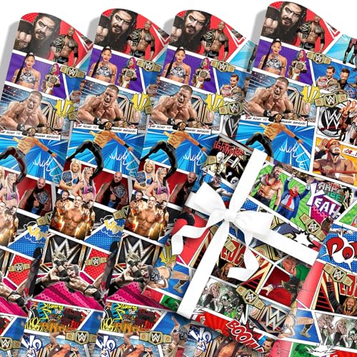5 Sheets Wrestlinss Wrapping Paper 50cm x 70cm Gift Wrapping Paper For Fans Birthdays Decoration Party Favors Party Supply DIY Crafts Gift