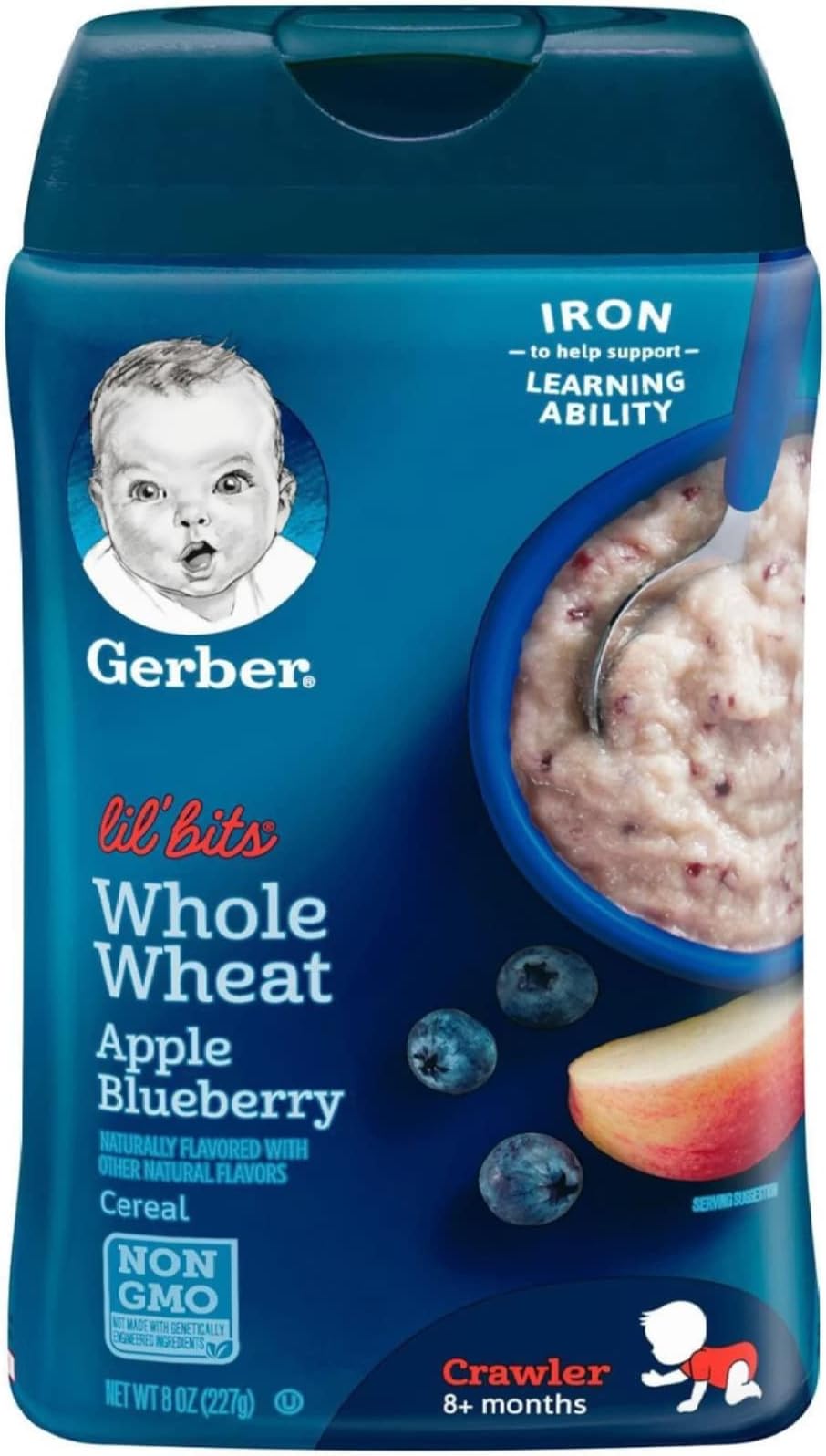 Gerber Graduates Lil' Bits Cereal - Whole Wheat Apple Blueberry - 8 Oz