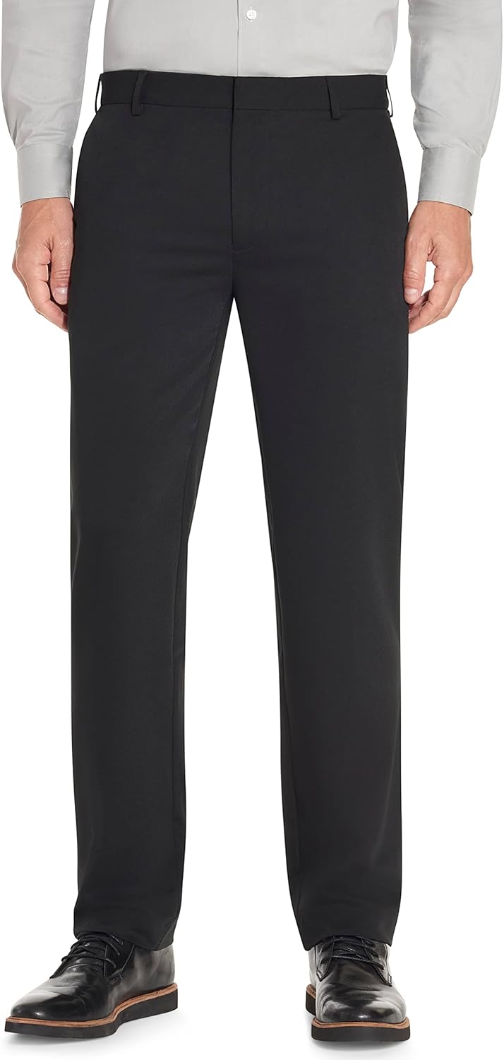 Van Heusen Mens Wrinkle Free Stretch Flat Front Dress Pant