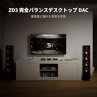 Fosi Audio ZD3 Desktop DAC Preamp, Fully Balanced Digital-Analog Audio Converter, Equipped with ES9038Q2M Chip, For Home Stereo Amplifiers, Bluetooth/USB/Optical/Coaxial/TV, HDMI, ARC Input, XLR/RCA