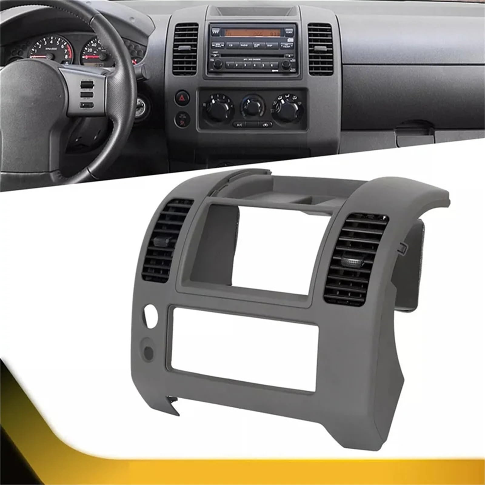 Folia na panel‌ 68259-ZP16D Środkowa ramka deski rozdzielczej kratka wylotu klimatyzacji pasuje do Nissan Frontier 2005-2020 pokrywy konsoli Black Carbon look‌