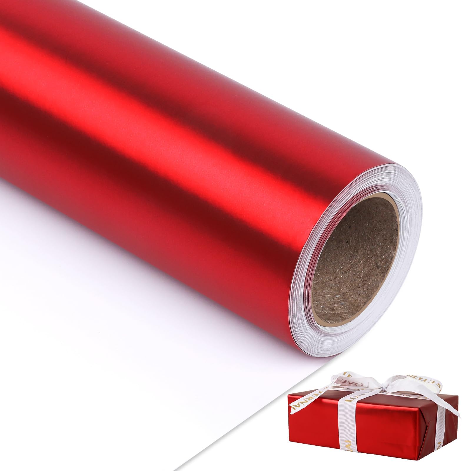 Matte Metal Red Wrapping Paper,Christmas Wrapping Paper
