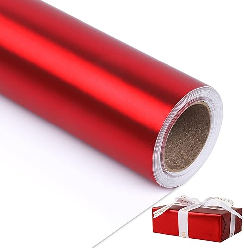 Miniatura 39 de NESCCI Papel de regalo negro de metal mate, papel de color sólido, 2 rollos, 17.5 pulgadas x 32.8 pies por rollo, papel de regalo perfecto