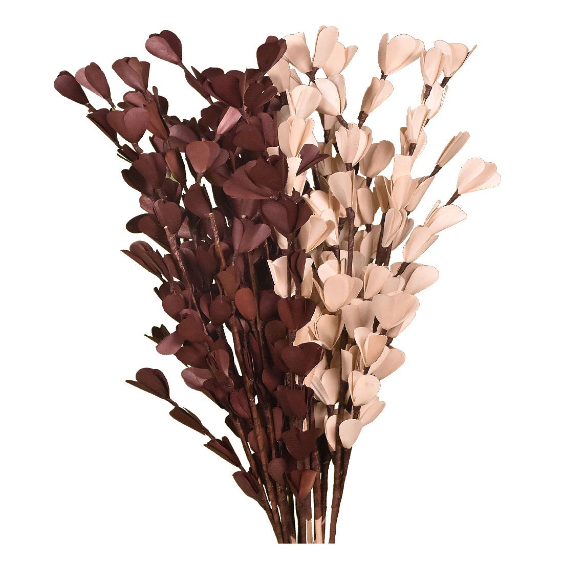 Handmade Dry Flower Choco Brown & Beige Palm Leaves Lily Long Floral Bunches One Long Set of Flower