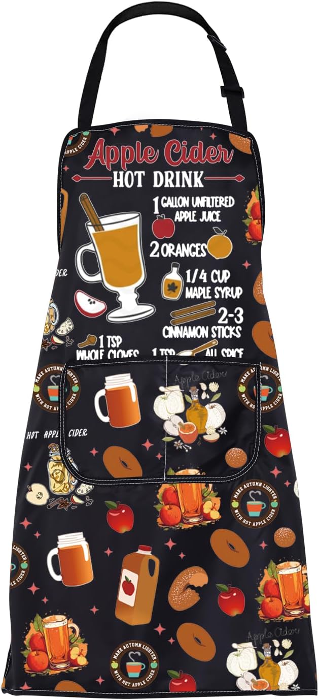 CMNIMPie Apron Pie Baker Gifts Apple Pie Recipe Baking Apron Kitchen Apron with Pockets Pie Lover Gifts Pastry Chef Gifts