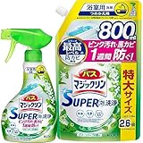 マジックリン 【まとめ買い】バス SUPER泡洗浄 洗浄はもちろん、菌由来の汚れも防ぐ! グリーンハーブの香り 本体 350ｍｌ+詰替え用 800ｍｌ
