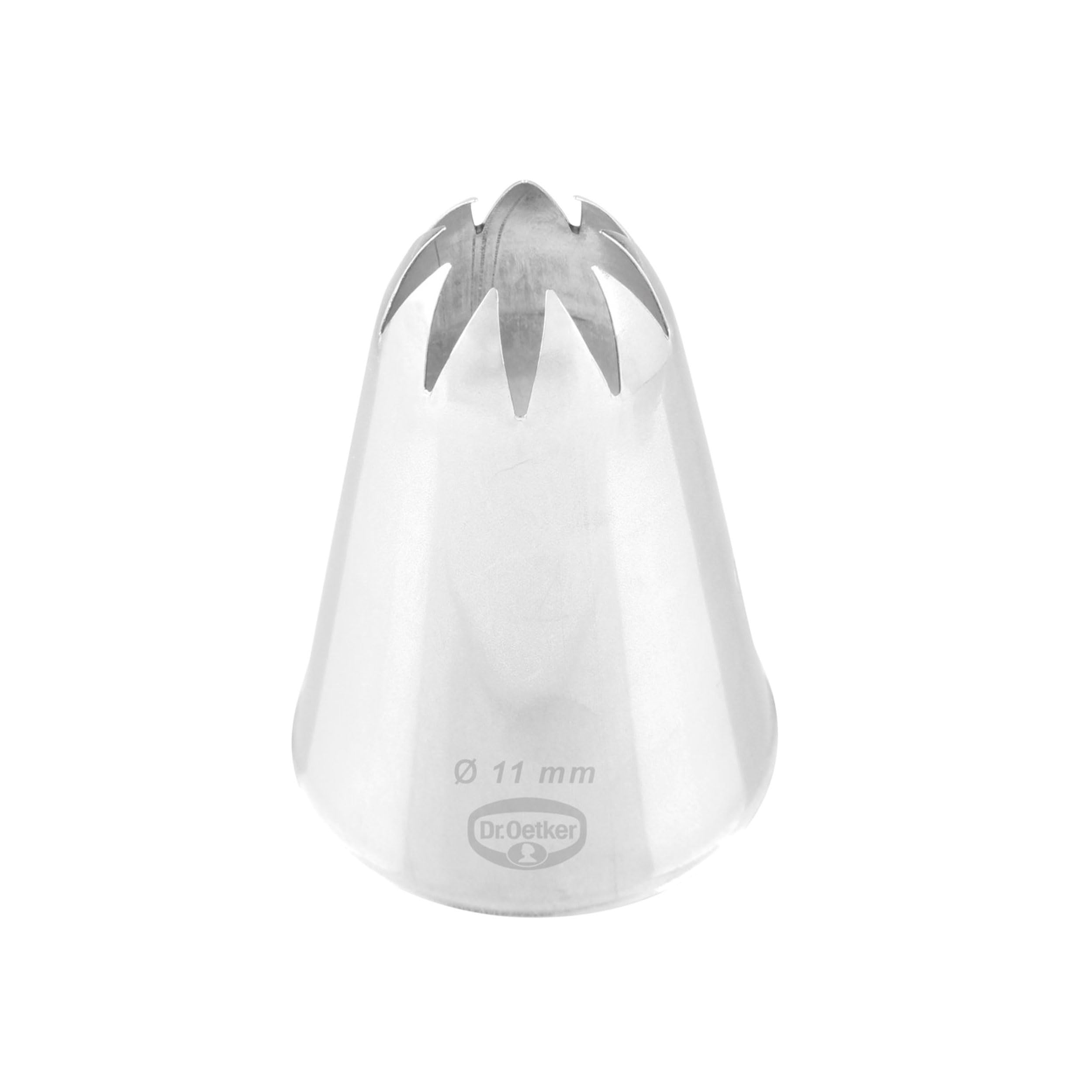 Dr. Oetker Star Nozzle, Closed 11 mm, Closed Star Nozzle from The Nozzle Manufacturer, Baking Accessories for Decorating (Colour: Silver), Quantity: 1 Piece