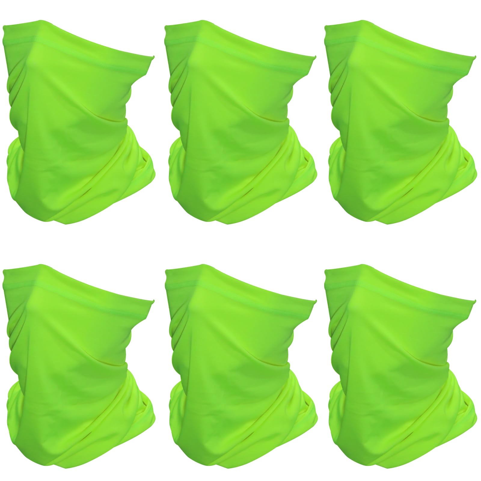SHEVERCH 6 Pack Neck Gaiter Face Mask Sun Protection Cooling Bandana Face Cover Windproof Dustproof Neck Scarf