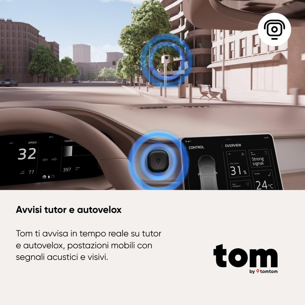 TomTom Segnalatore Autovelox - Senza Abbonamento | Tom by TT Premium Pack