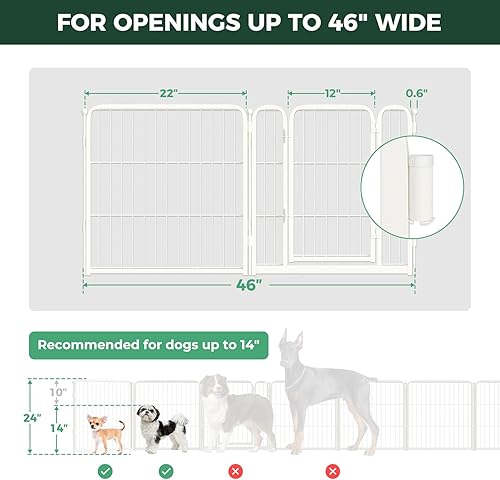 Miniatura 70 de FXW Puerta para perros extra ancha diseñada para uso en interiores, ancho ajustable de hasta 165 pulgadas de ancho (40 pulgadas de alto, 6 paneles