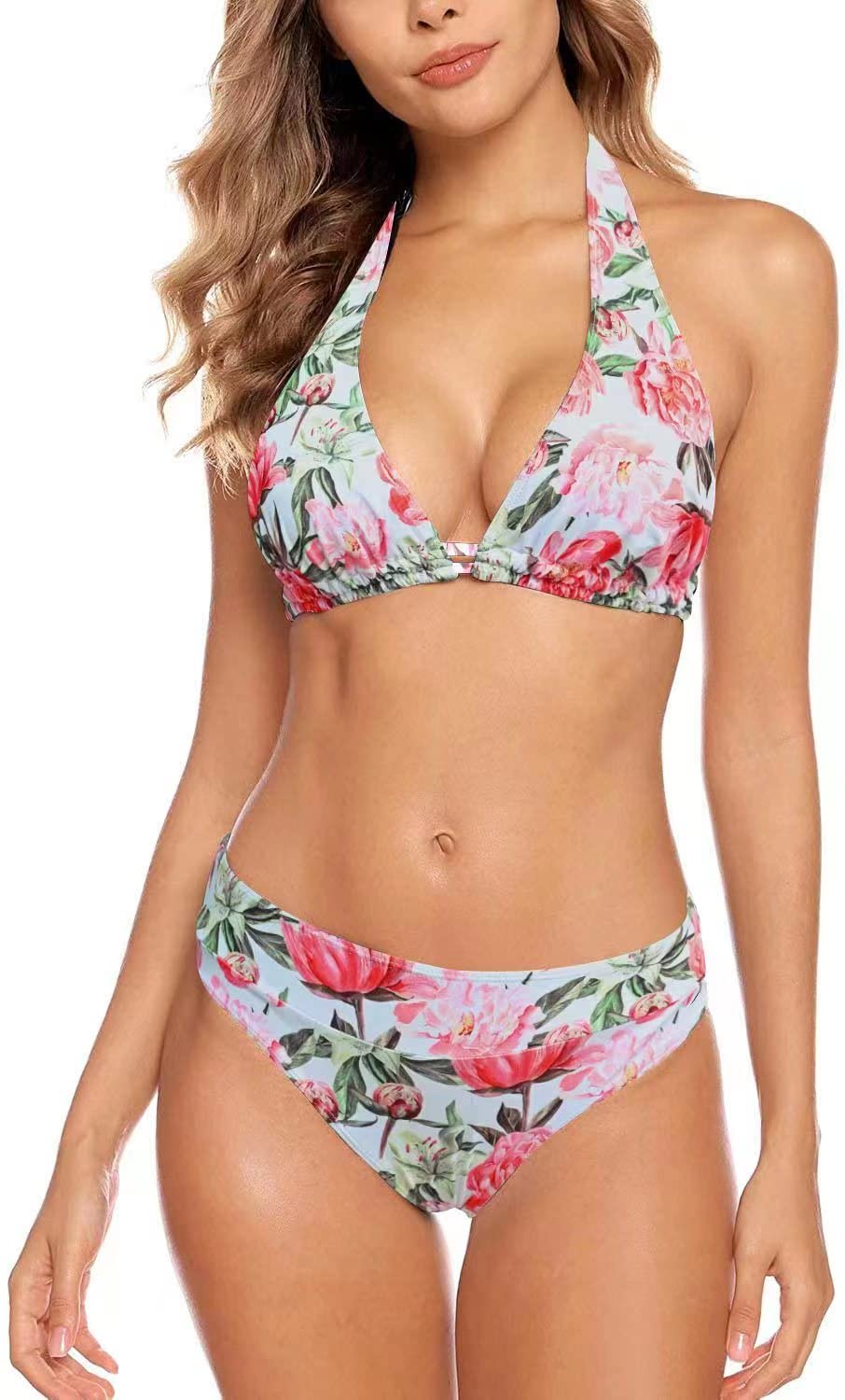 Aidotop Damen Bikini Set Triangel Badeanzug Strand Ties Zweiteiliger Bademode Bikinihose